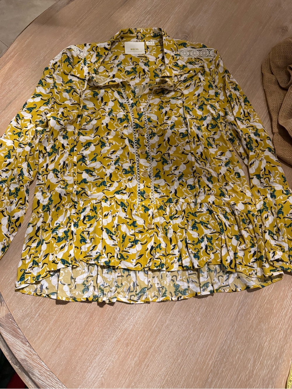 Maeve Yellow Floral Button-Down Shirt